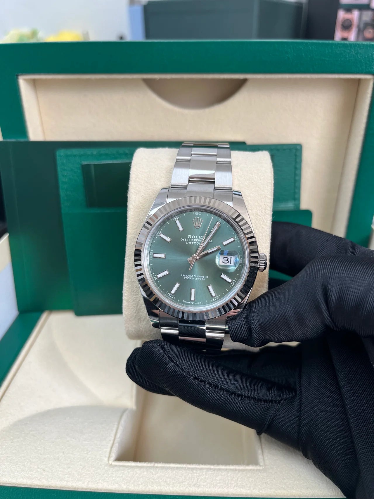 Datejust 41 mm Verde Oyster