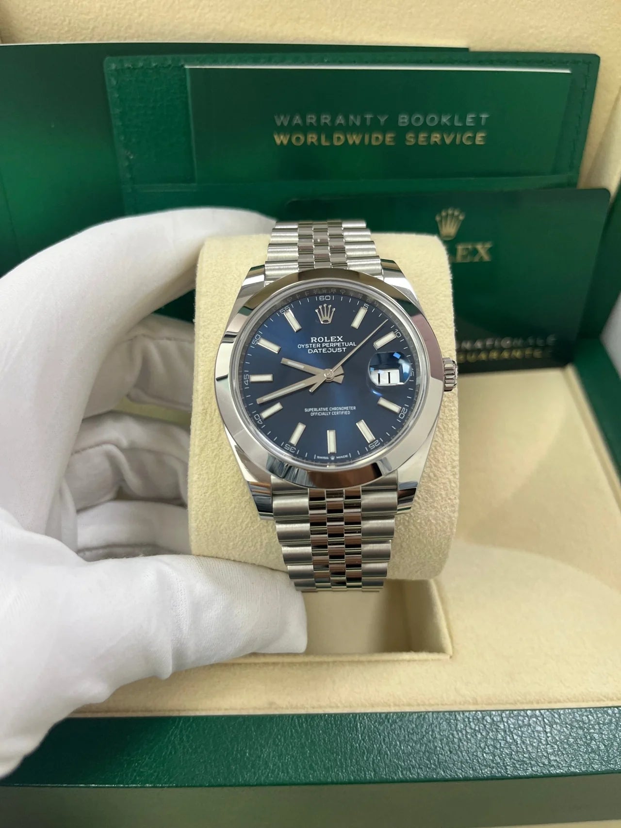 Datejust 41 mm Blu Jubilee Ghiera Liscia